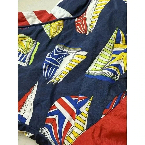 Vintage East West Womens M Full Zip Windbreaker Jacket Sailboats Nautical Nylon - Picture 6 of 6